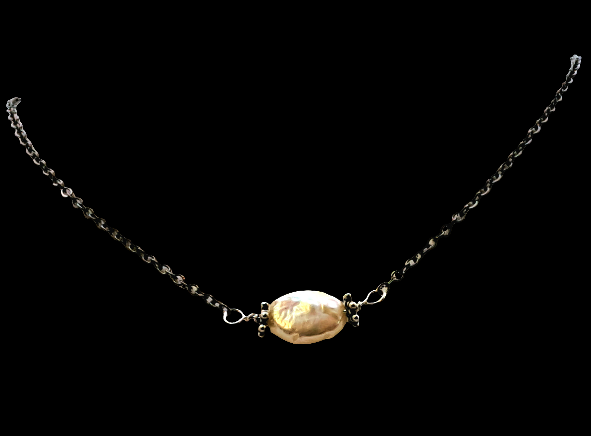 Vintage Freshwater Oval Pearl Necklace