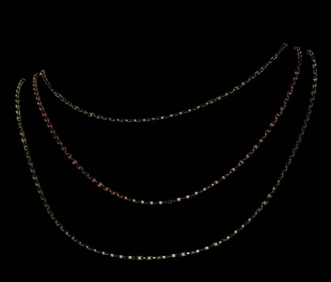 Three Chain Necklace- Antiqued Brass and Copper