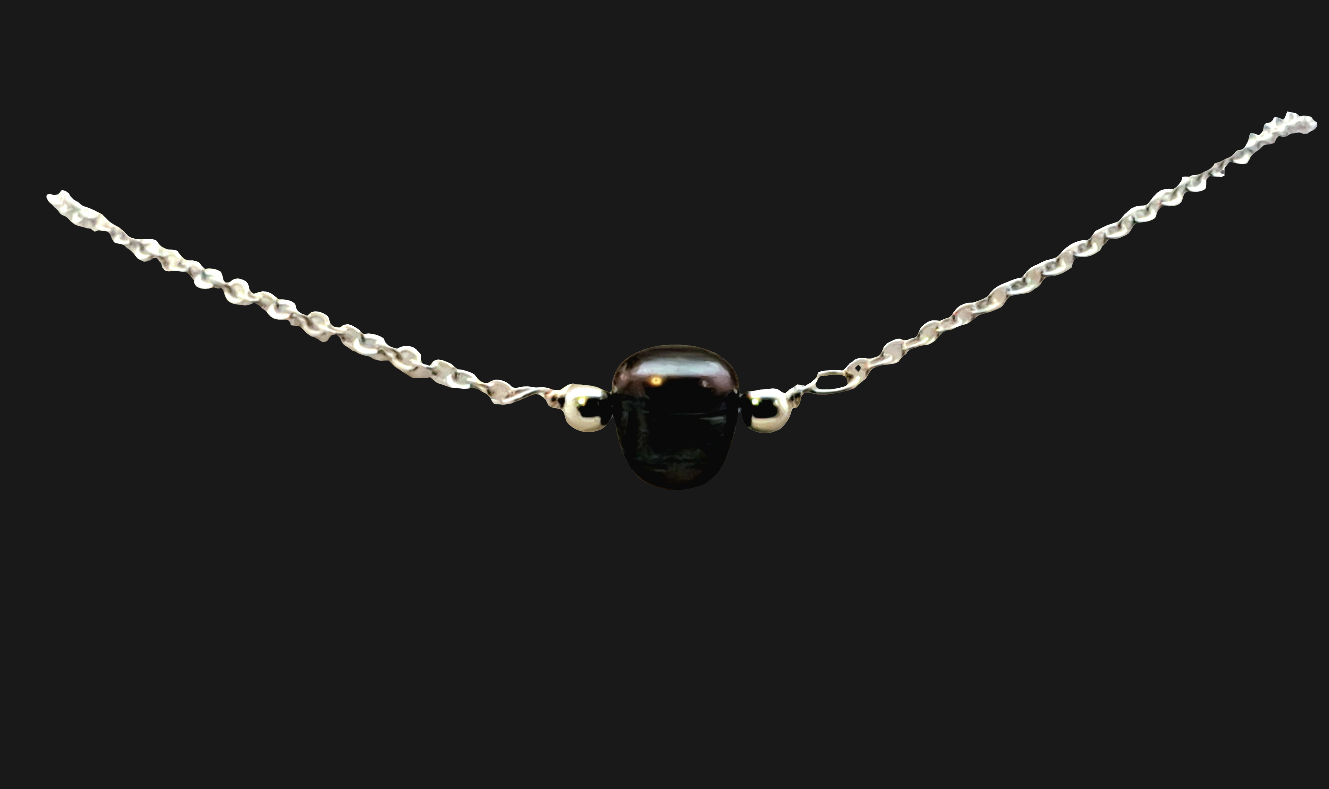 Vintage Freshwater Black Pearl Necklace