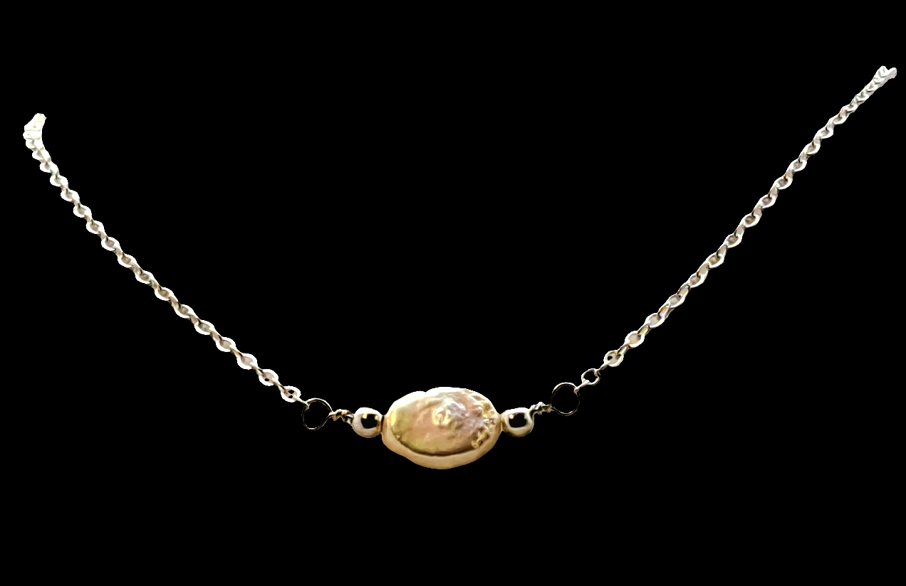 Vintage Freshwater Oval Pearl Necklace