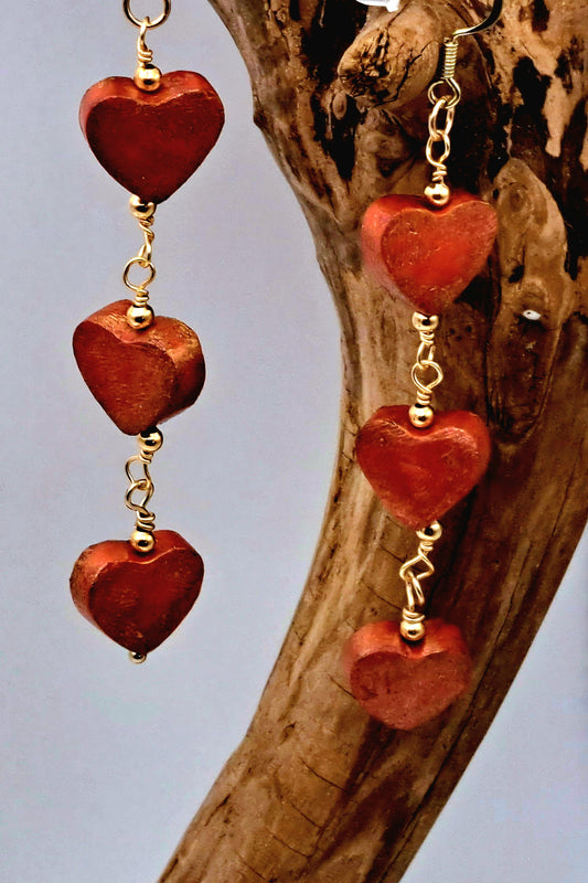 3 Hearts Earrings